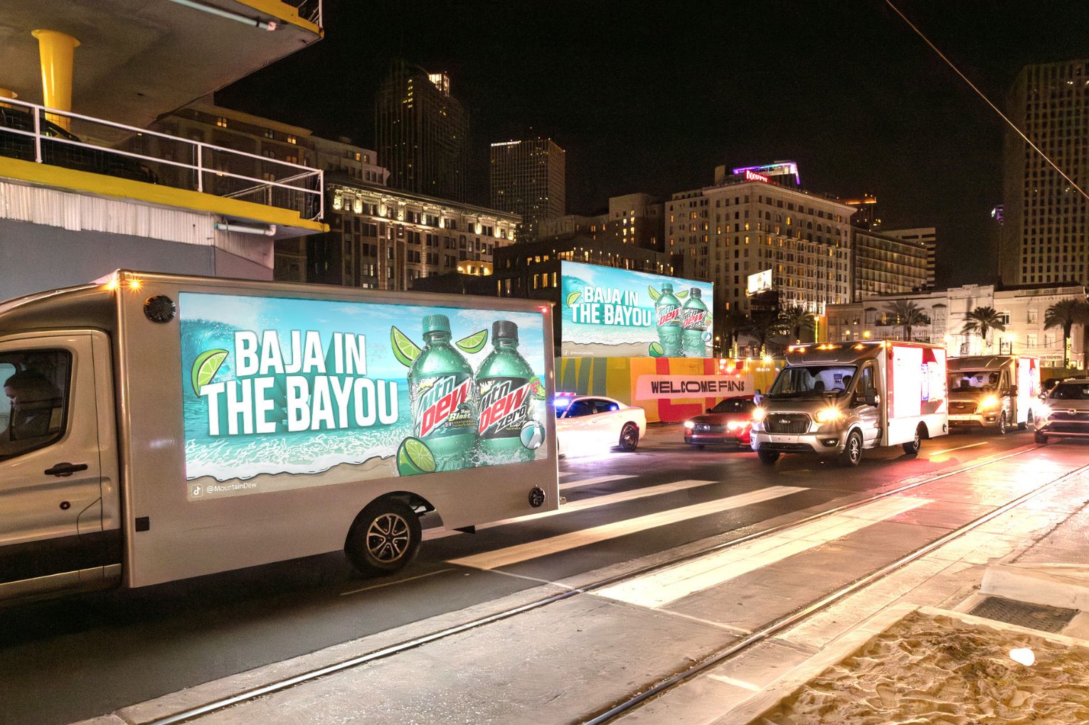 Mountain Dew and Doritos LED trucks campaign